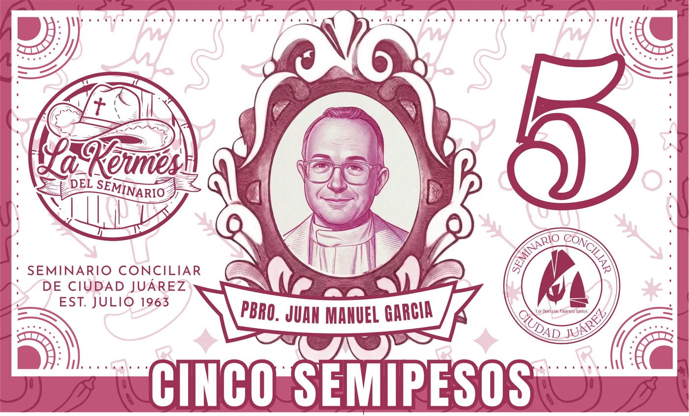 Billete de cinco semipesos de la Kermés del Seminario